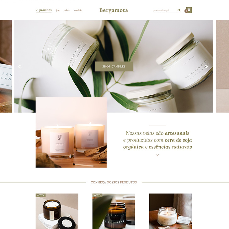 Template elegante e charmoso para Loja Online em WordPress